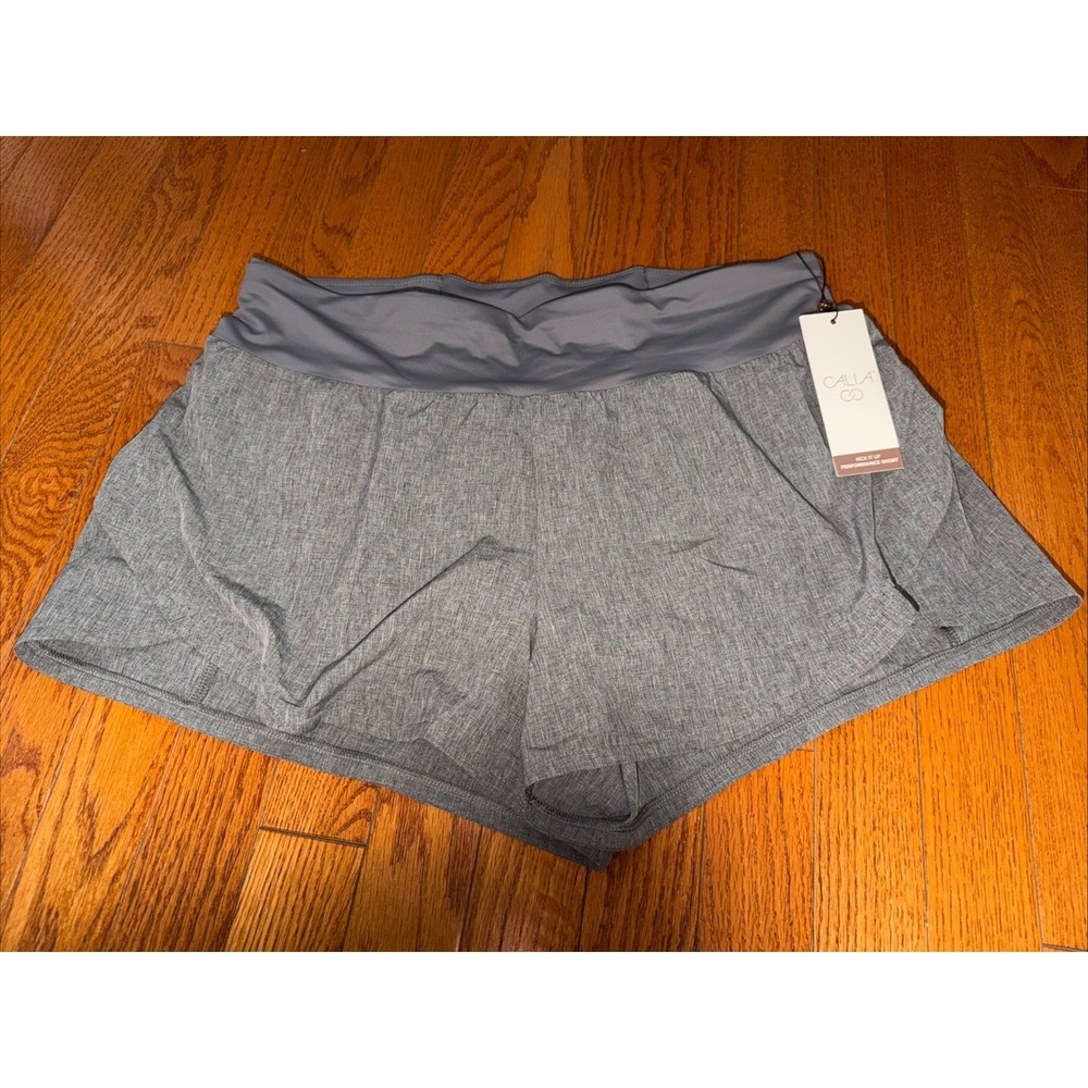 CALIA Kick It Up‎ Performance Shorts Dark Heather Grey Lined Large